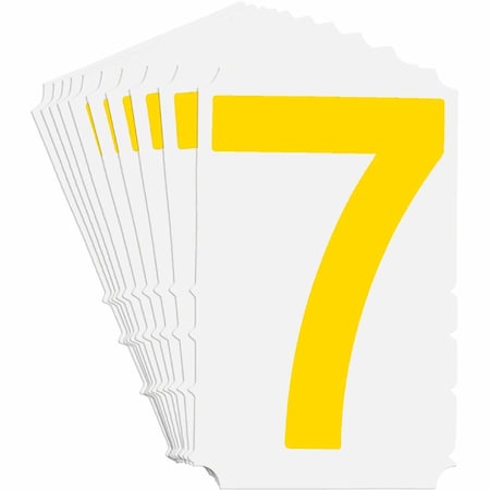 Brady Quik-Align 5150 Series Polyester 4 in Lbl Legend: 7 Yellow 10PK 5150P-7
